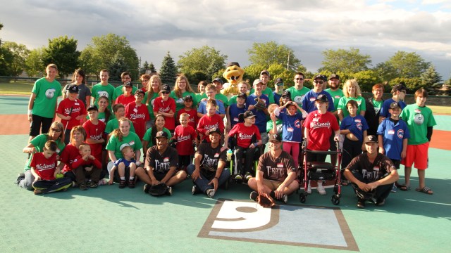 Members of the Wisconsin Timber Rattlers joined The Miracle League of the Fox Valley on July 14, 2014. (Ann Mollica/Wisconsin Timber Rattlers)