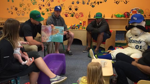 Lexington Legends players, front office staff and Big L made a visit to Greenhouse 17, the first stop on the Legends "15 Days of Service" program. (Lexington Legends)